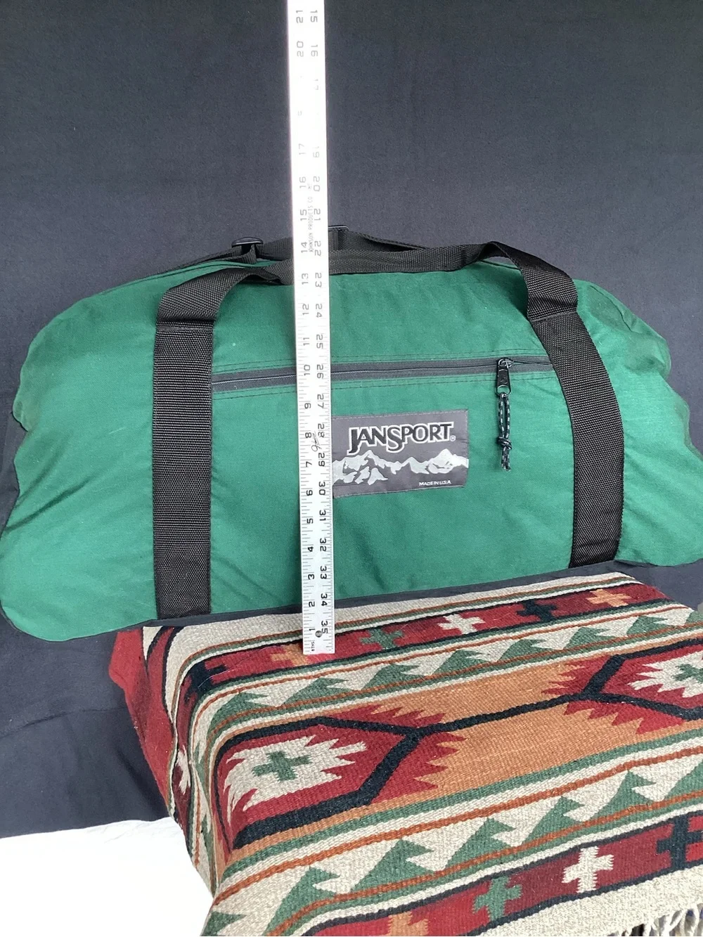 Vintage Jansport Duffel Bag Green Made in USA Large 1990s